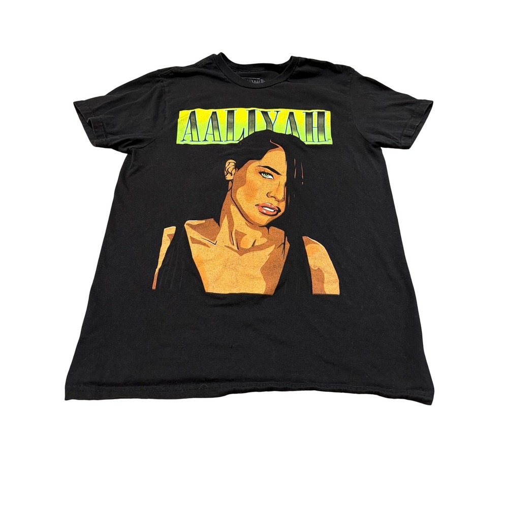 Aaliyah Graphic Tribute Tour T-Shirt Mens Small Black Short Sleeve R&B Music Tee